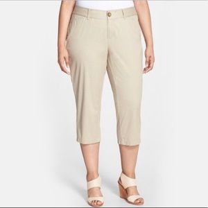 Sejour Tan Oxford Capris NWT Plus Size 24W